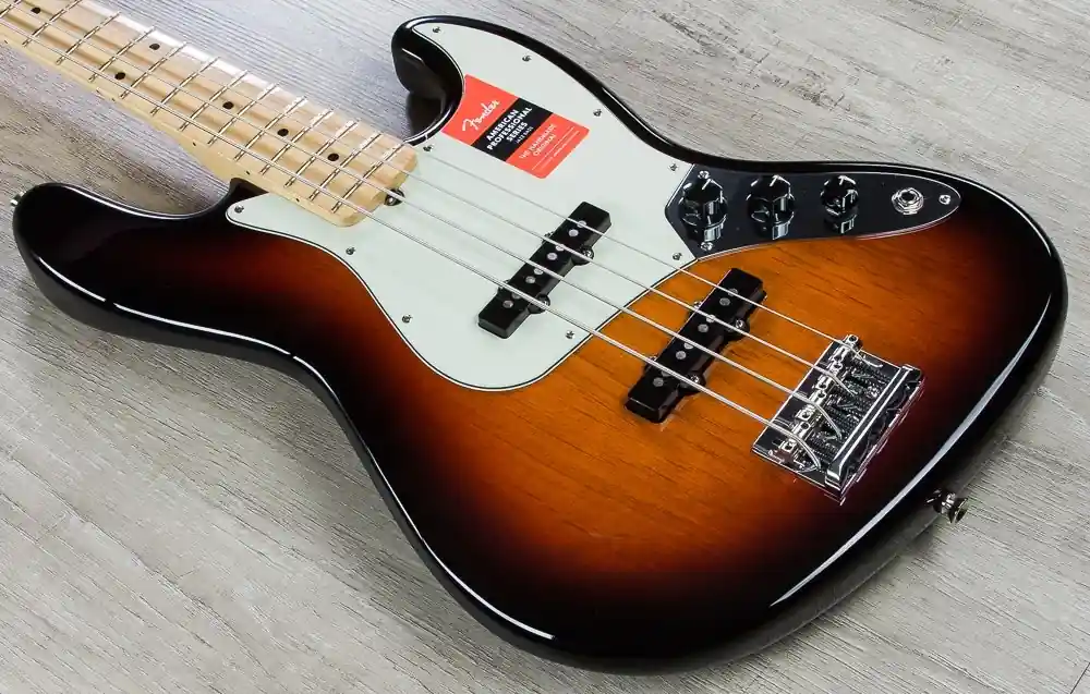 Fender American Pro Jazz Bass, Maple Fingerboard, Hard Case - 3-Color Sunburst Express Delivery