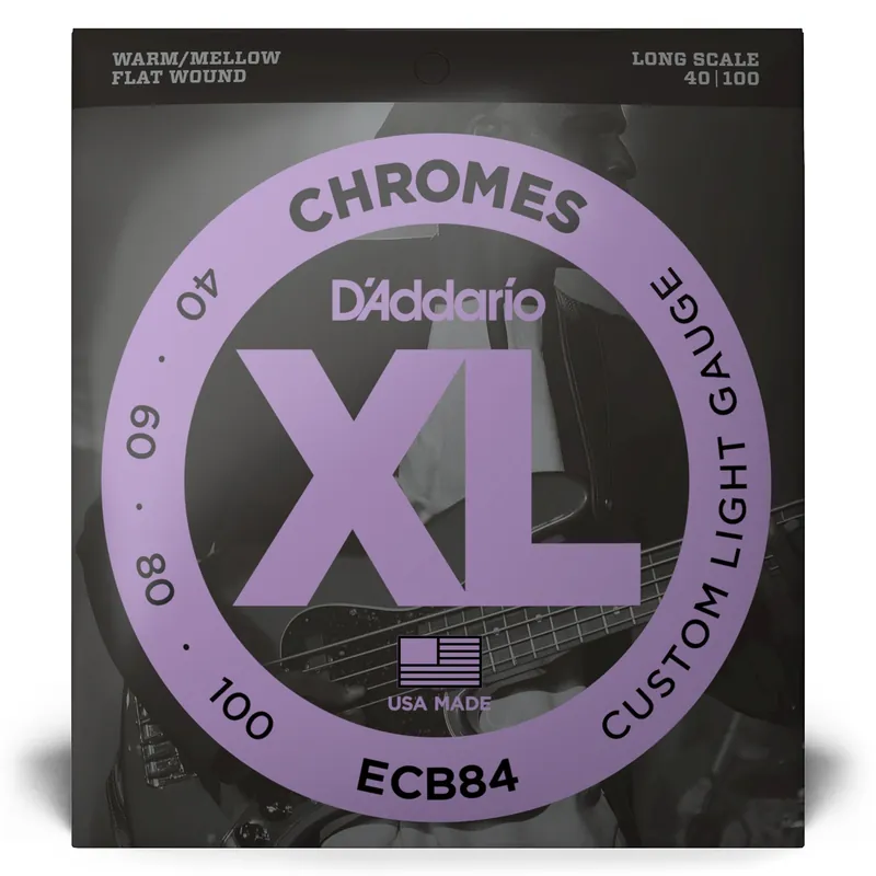 D'Addario ECB84 Set Bass Chrome 40-100 Long Free Delivery
