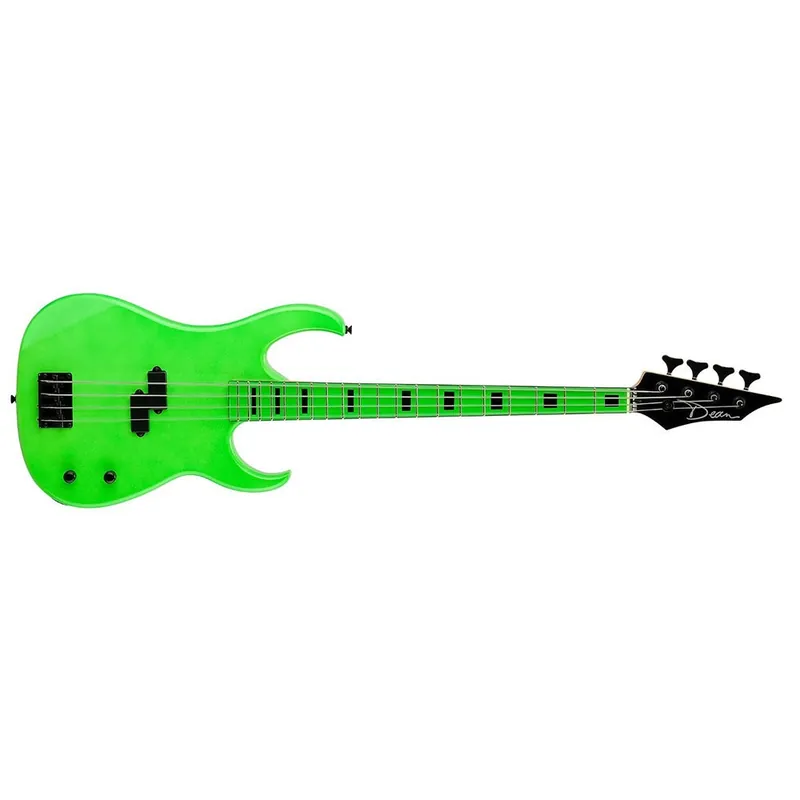 Premium Dean Custom Zone Series 4-String Electric Bass Guitar - Nuclear Green