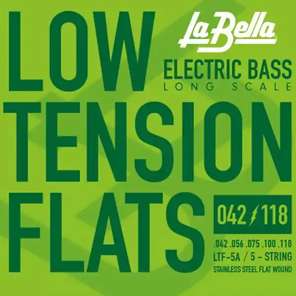 Flash Sale La Bella LTF-5A Low Tension Flexible Flat Bass Guitar Strings (42-118)
