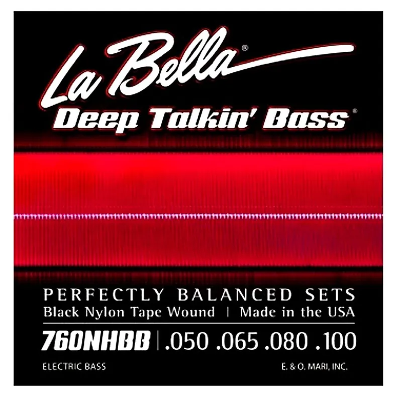 La Bella 760NHBBBeatleBass Strings, Black Nylon Tape Wound (50-100) Exclusive