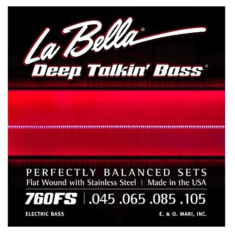 Budget La Bella 760FS Deep Talkin' Bass Strings, Stainless Steel Flat Wound, Short Scale (45-105)