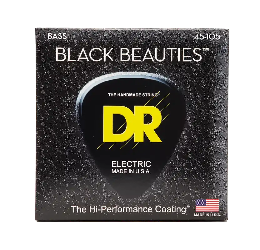 New Release DR Strings Black Beauties Black Colored Bass Strings: Medium 45-105