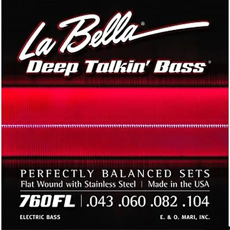 La Bella 760FL Deep Talkin' Bass Strings, Stainless Steel Flat Wound, Light (43-104) Top Rated