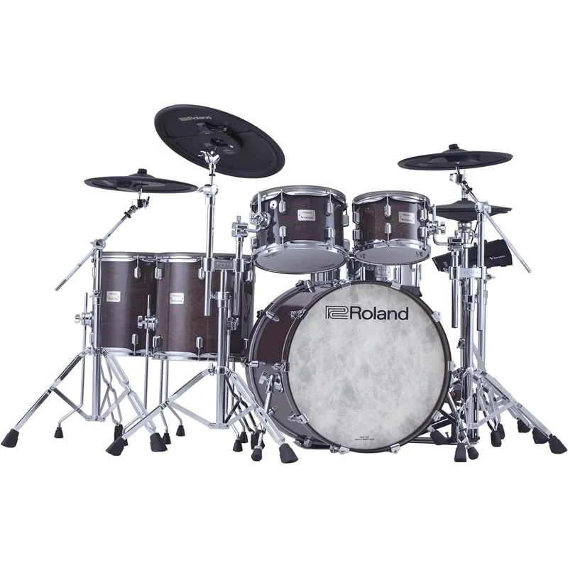 Order Now Roland VAD716 V-Drums 7 Series Acoustic Design 6-Piece Electronic Drum Set Kit with V71 Module, Gloss Ebony