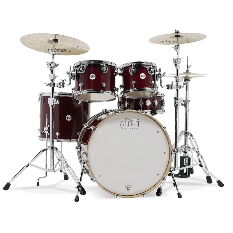 Certified DW Drum Workshop DDLG2214CS Design Series 4-Piece Drum Kit Shell Pack, Cherry Stain