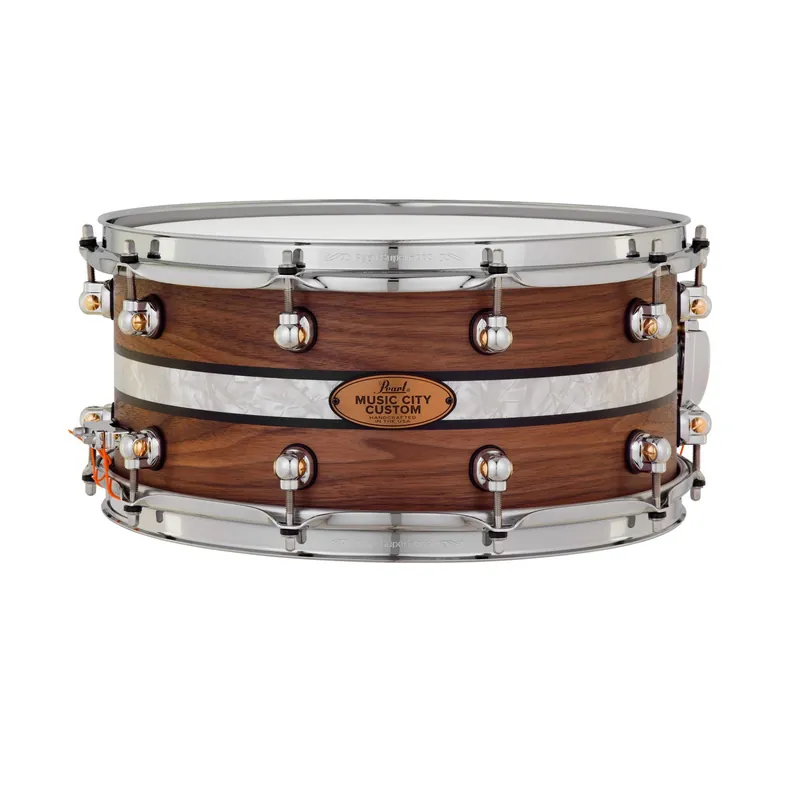 Pearl MCCW1465S/C1003 Music City Custom Solid Shell Walnut 14 x6.5Snare Drum w/ DuoBand Ebony Marine Inlay Last Chance