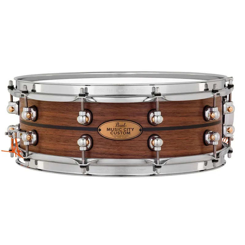 Warranty Included Pearl MCCW1450S/C1007 Music City Custom Solid Shell Walnut 14 x5Snare Drum w/ Ebony Inlay