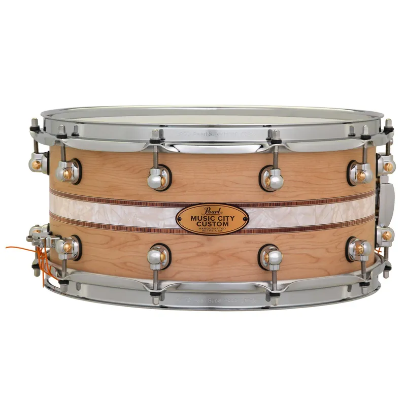 Same Day Shipping Pearl MCCM1465S/C1002 Music City Custom Solid Shell Maple 14 x6.5Snare Drum w/ Kingwood Royal Inlay