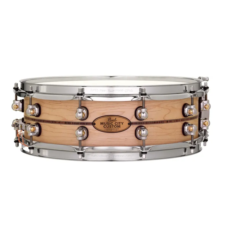Pearl MCCM1450S/C1001 Music City Custom Solid Shell Maple 14 x5Snare Drum w/ Kingwood Center Inlay Fresh Stock