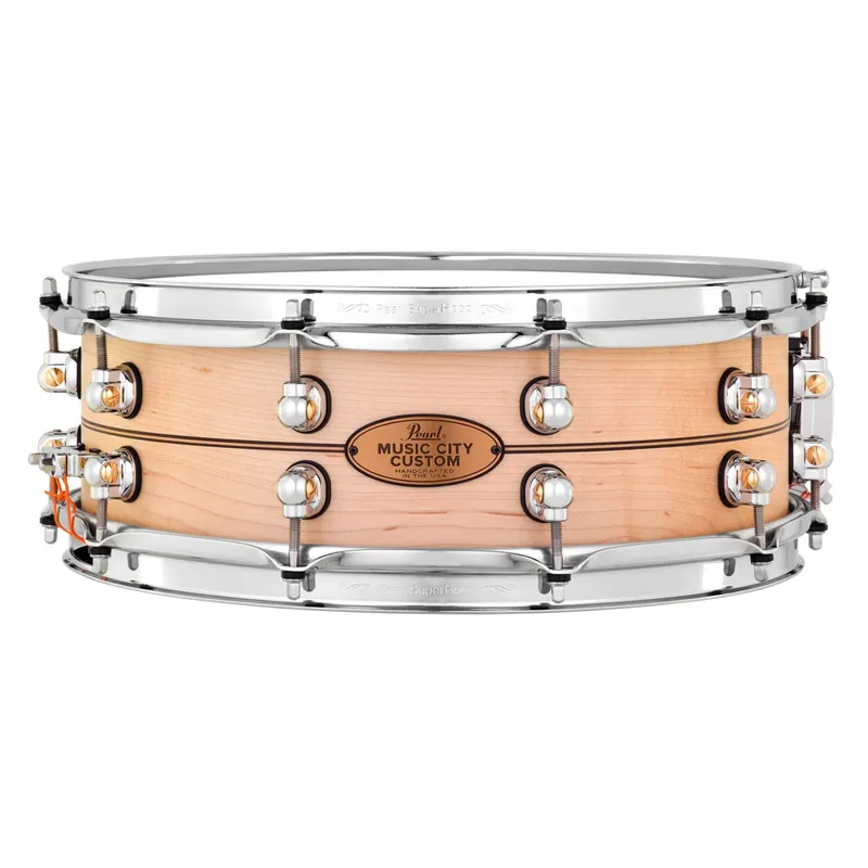 Price Drop Pearl MCCA1450S/C1006 Music City Custom Solid Ash 14 x5Snare Drum w/ Boxwood-Rose Inlay