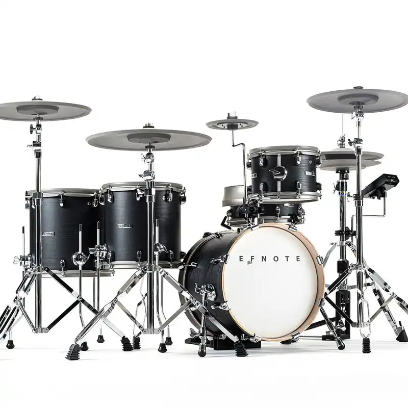 Hot Picks EFNOTE 5X 10-Piece Electronic Drum Set w/ Full Sized Shells, Black Matte Finish