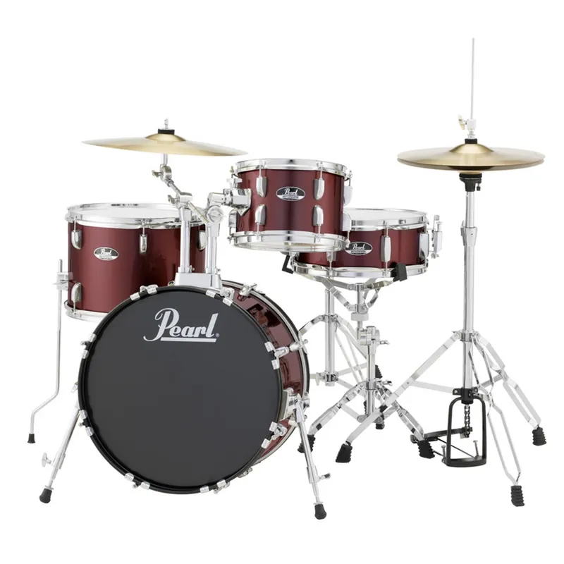 Pearl Drums RS584C/C Roadshow 4pc Drumkit w/ Hardware, Cymbals, Accessories, Red Wine Premium