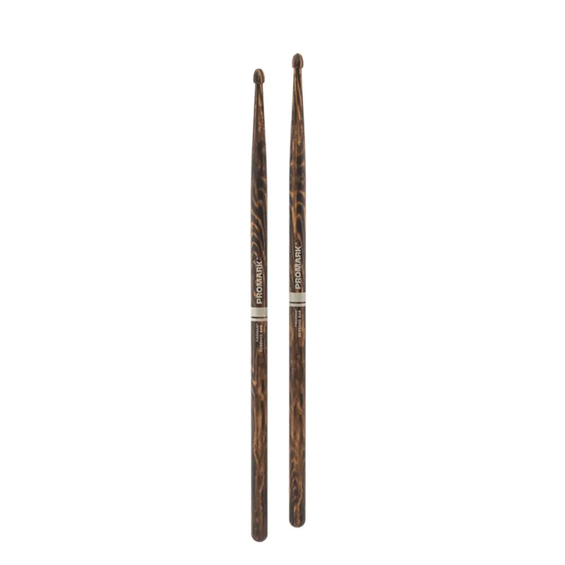 ProMark Rebound 5AB Lacquered FireGrain Hickory Drumsticks, Acorn Wood Tip Top Pick