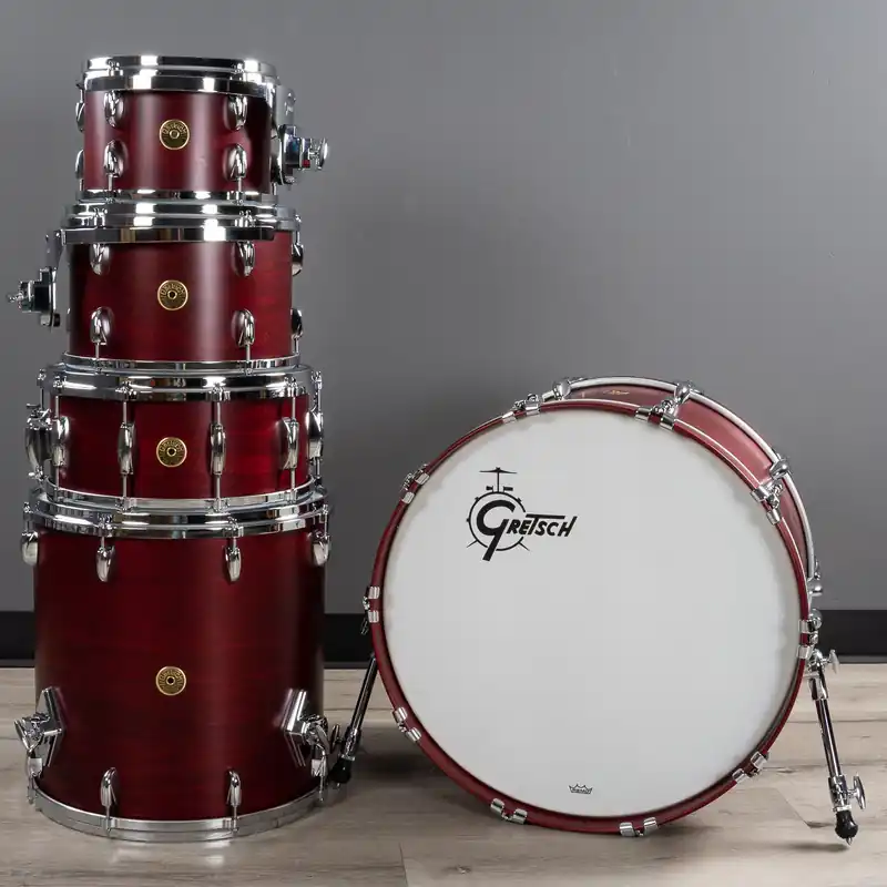 Gretsch Drums USA Custom 5-Piece Drum Kit Shell Pack w/ Snare, Satin Rosewood Lacquer High Quality