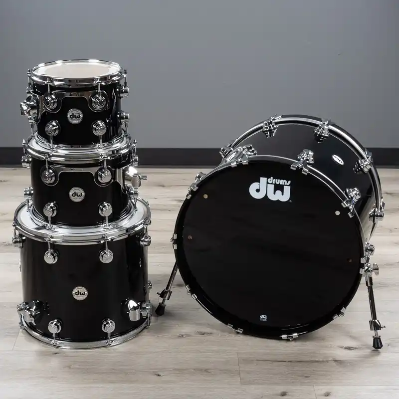 Warranty Included DW Drum Workshop Collectors Series 4-Piece Drum Kit, Piano Black Gloss Lacquer