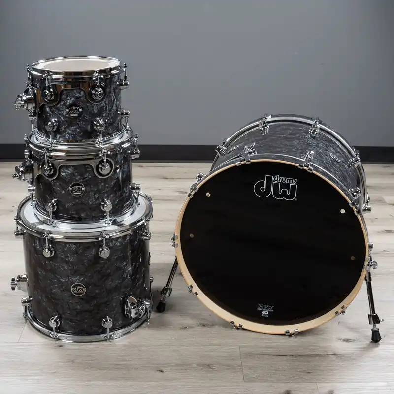 DW Drum Workshop Performance Series 4-Piece Shell Pack Drum Kit, Black Diamond Ply Budget