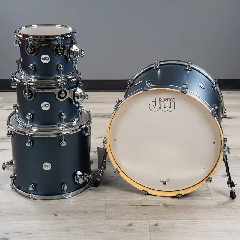 DW Drum Workshop Design Series 4-Piece Shell Pack Drum Kit, Blue Slate Super Sale