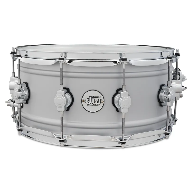 DW Drum Workshop Design Series DDSD6514MACR 6.5x14Aluminum Shell Snare, Matte Aluminum Luxury