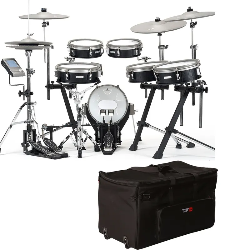EFNOTE 3X 10-Piece Compact Electronic Drum Set, 3X Lambda Tripod Stands w/ Drum Kit Bag One Day Deal