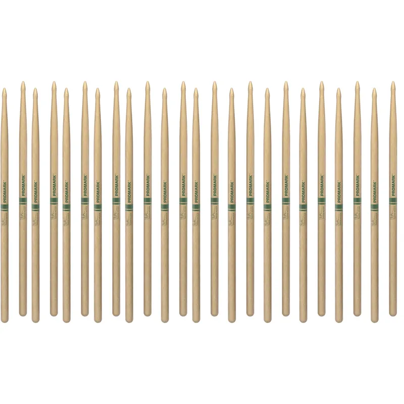 Free Returns 12-Pack of ProMark Carter McLean Lacquered Hickory Drumstick Pair, Wood Tip