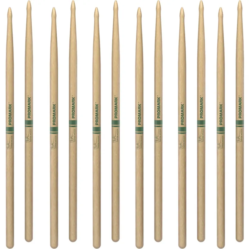Deal 6-Pack of ProMark Carter McLean Lacquered Hickory Drumstick Pair, Wood Tip
