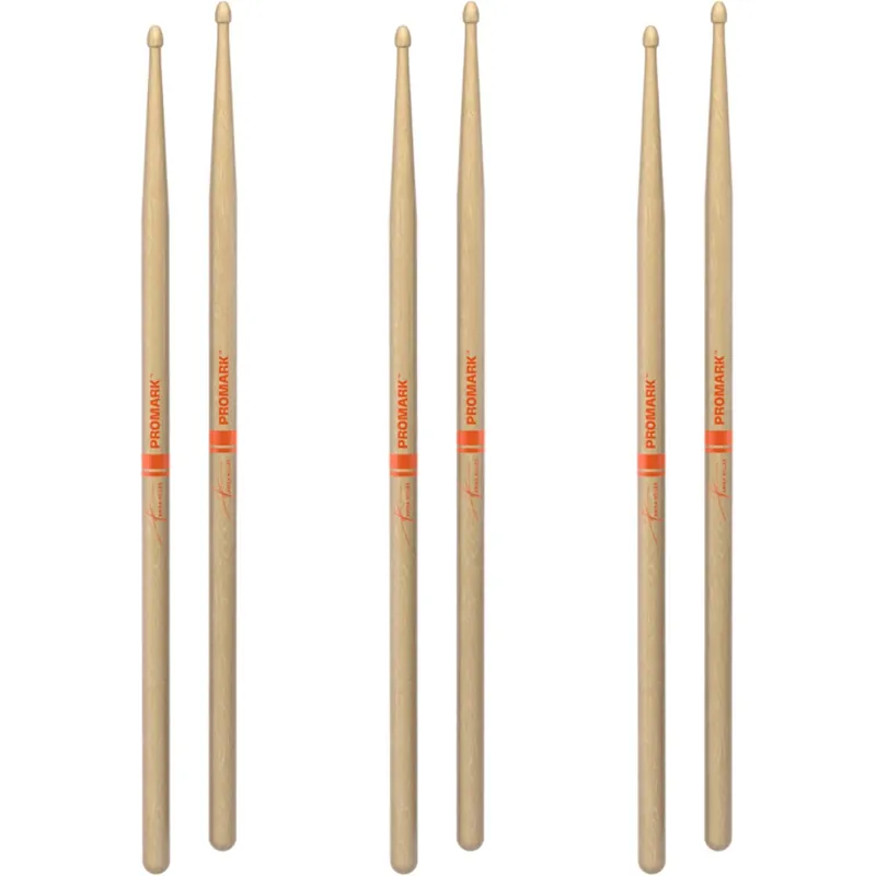 Shop Now 3-Pack of ProMark Anika Nilles Lacquered Hickory Drumstick Pair, Wood Tip