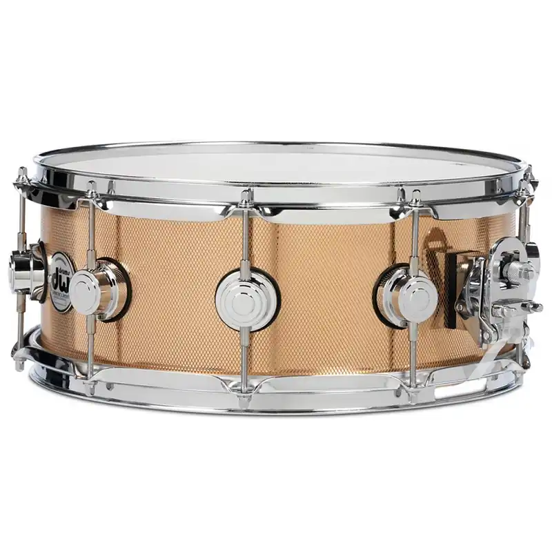 DW Drum Workshop DRVZ6514SKC Collector's Series Knurled Bronze Snare Drum, 6.5x14, Chrome Hardware Free Returns