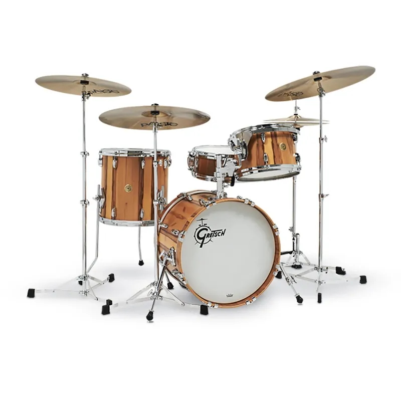 One Day Deal Gretsch Drums USA Custom GR-J484-RG Limited Edition Exotic Red Gum 4-Piece Drum Kit, Only 25 Made