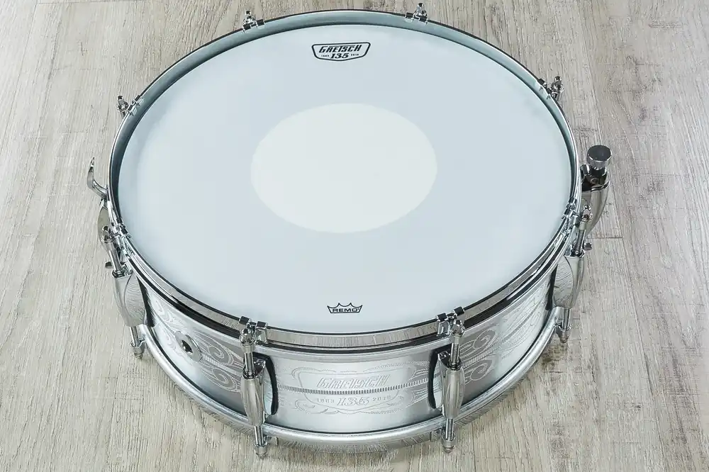 Hot Deal Gretsch 135th Anniversary Aluminum Snare Drum with Carry Bag - 5 x14(S/N: A135-1042)