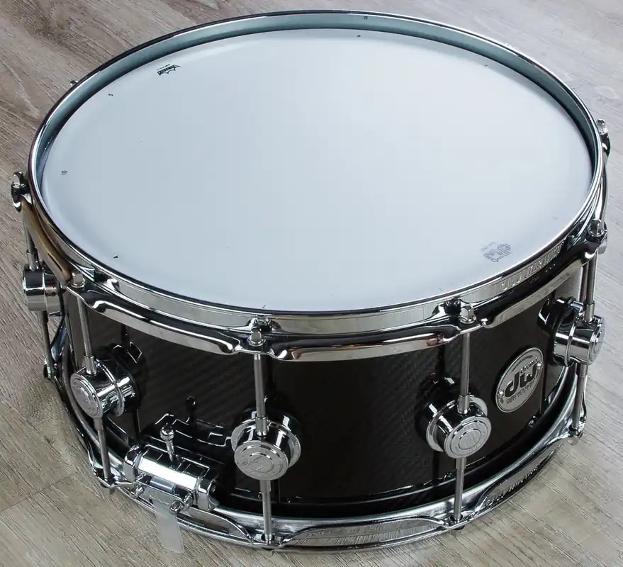 DW Drum Workshop Collector's Series Carbon Fiber Snare Drum with Chrome Hardware (6.5x 14 ) Direct From Manufacturer