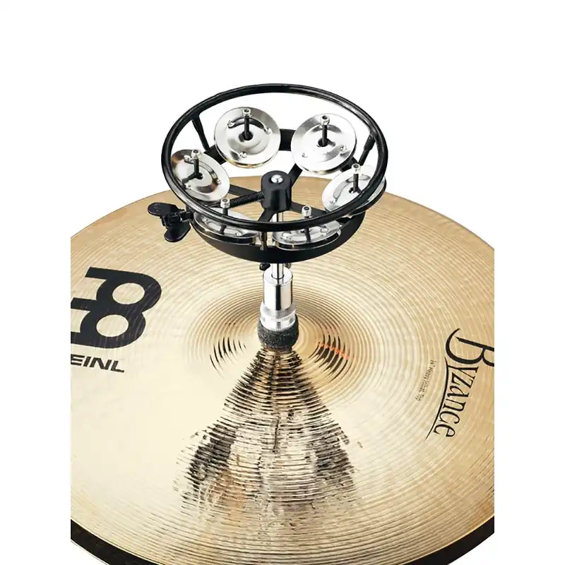 Get Yours Meinl Percussion THH1BK Professional Series Hi-Hat Tambourine, Single Row, Steel Jingles