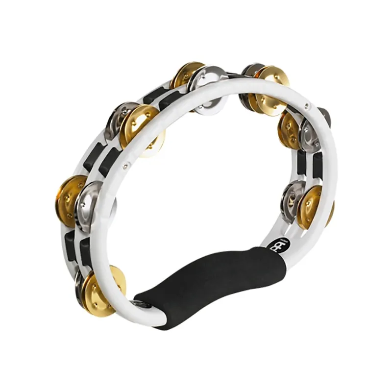 Meinl Percussion TMT1M-WH Handheld Recording-Combo ABS Tambourine, Dual Alloy Jingles (Double Row) - White Special Discount
