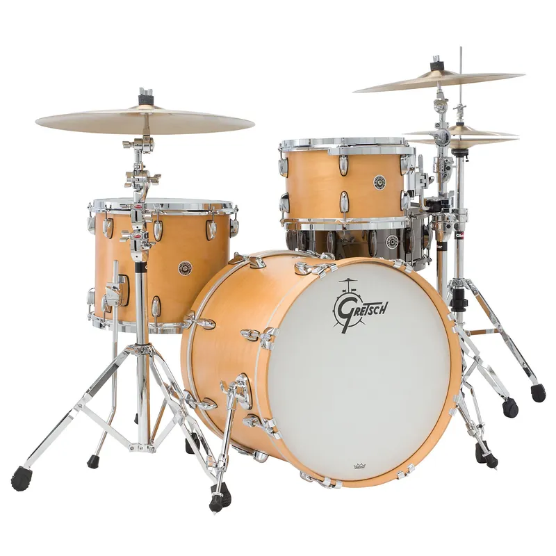 Gretsch USA Brooklyn 3-Piece Drum Set - Satin Natural (14x18Kick, 12/14Toms) Low Price