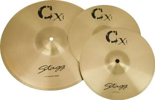 Mega Sale Stagg Cx-Mini Set Brass Cymbal 3-pack 14Junior Crash/ride Cymbal + Pair of 10Junior Hi-Hat