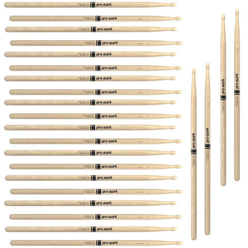 Final Sale 12 Pairs of ProMark PW5AW Japanese Shira Kashi White Oak Wood Drum Sticks