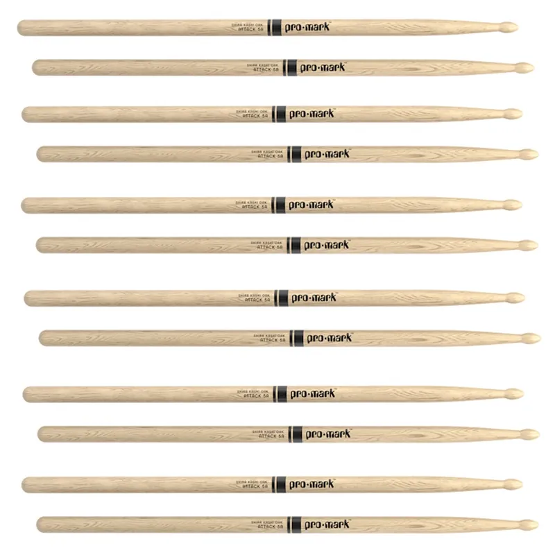 Luxury 6 Pairs of ProMark PW5AW Japanese Shira Kashi White Oak Wood Drum Sticks