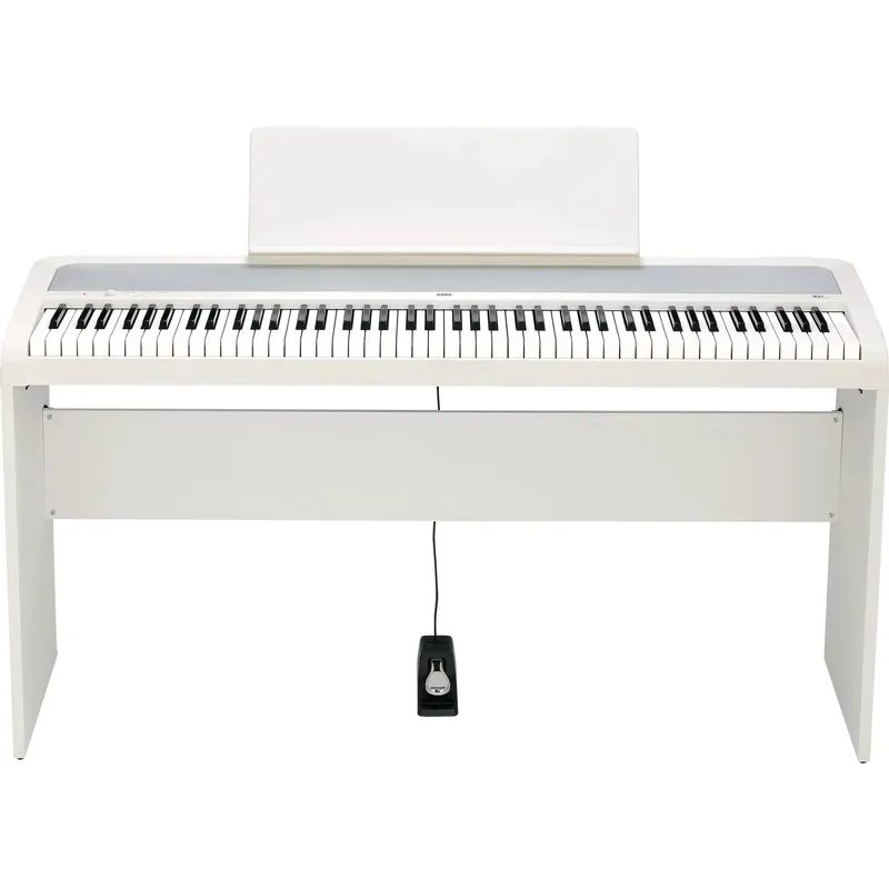 Express Delivery Korg B2+SP 88-Key Home Digital Piano with Weighted Hammer Action & Stand, White
