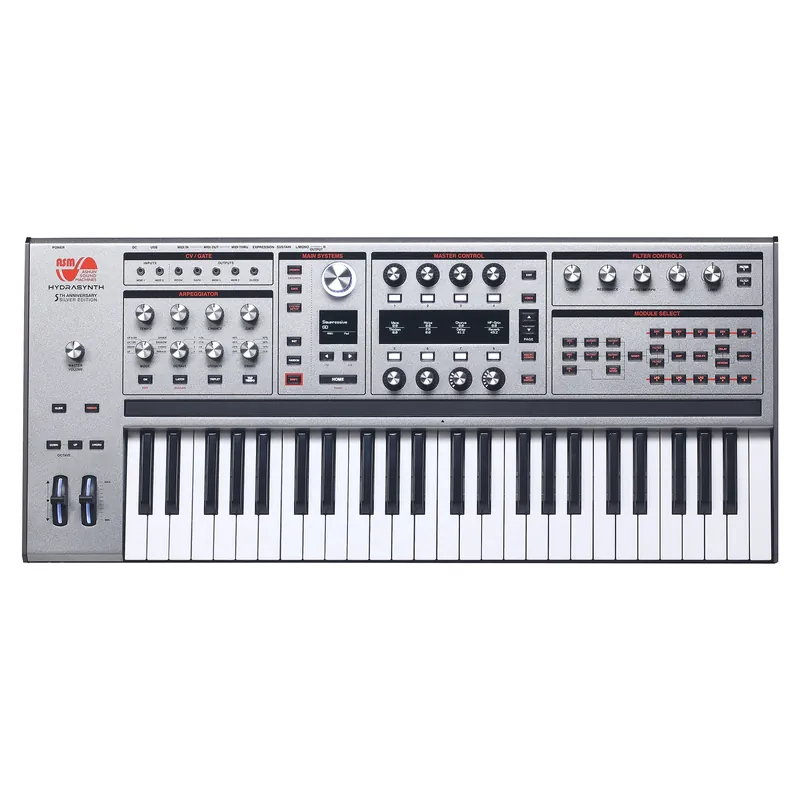 ASM Hydrasynth Keyboard SE 49-Key 8-Voice Keyboard Synthesizer, 5th Anniversary Silver Edition Limited Edition