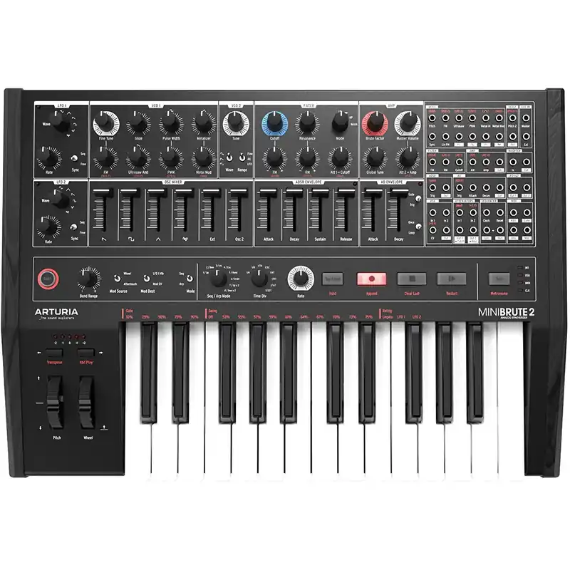 Price Cut Arturia MiniBrute 2 Semi-Modular 25-Key Analog Synthesizer, Noir Black Edition