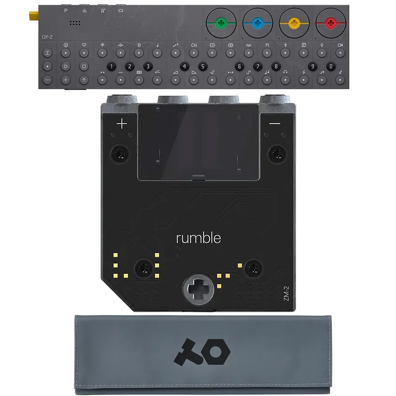 Direct From Manufacturer Teenage Engineering OP-Z Portable Wireless 16-Track Synthesizer, ZM-2 Rumble Expansion Module & Bag
