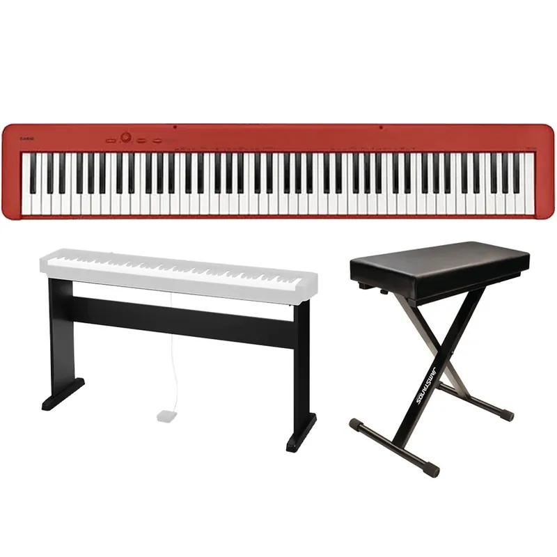 Cheap Casio CDP-S160 88-Key Red Digital Piano w/ Furniture Stand & Bench