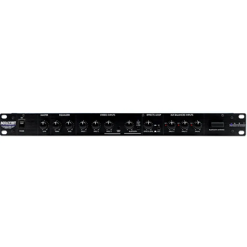 Handmade ART MX622BT 6-Channel Rackmount Stereo Mixer with Bluetooth & Effects Loop
