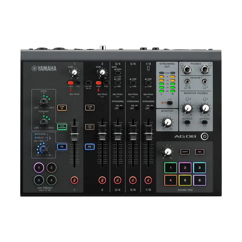 No Minimum Order Yamaha AG08 8-Channel Live Streaming Mixer, Black