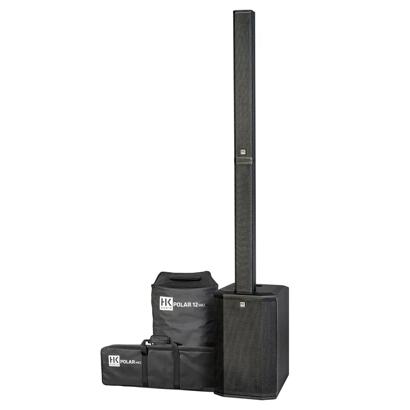 Direct From Factory HK Audio Polar 12 MK2 Active 2000-Watt Column Loudspeaker PA System, Black