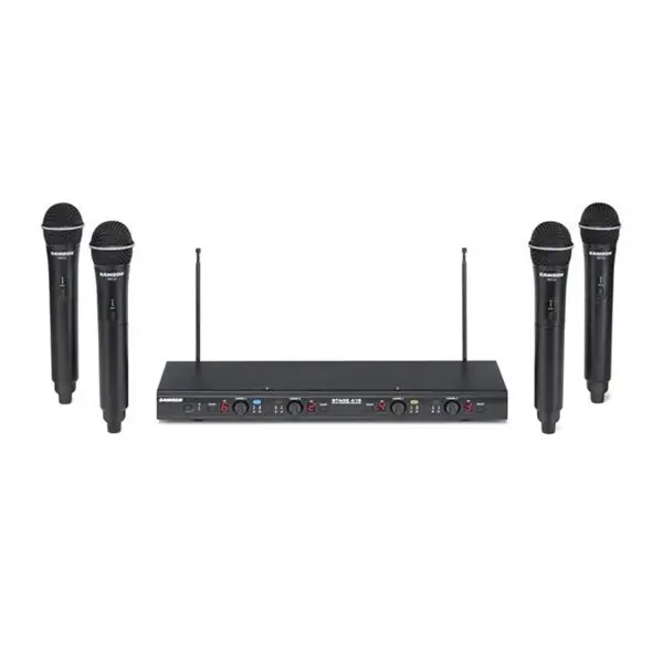 Samson Stage 412 Frequency-Agile Quad-Channel Handheld VHF Wireless System w/ 4 Mics Direct From Manufacturer