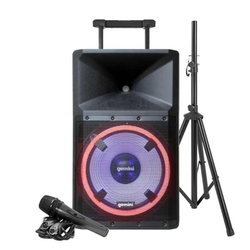 Gemini GSP-L2200PK Bluetooth 2200 Watt Speaker With Party Lights And Media Player Brand New