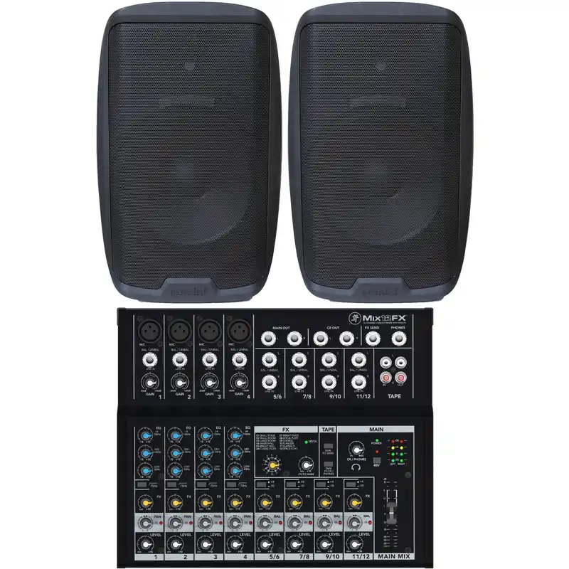 Gemini AS-2115P 2000-Watt Active Powered 15Speaker (Pair) w/ Mackie Mixer Instant Buy