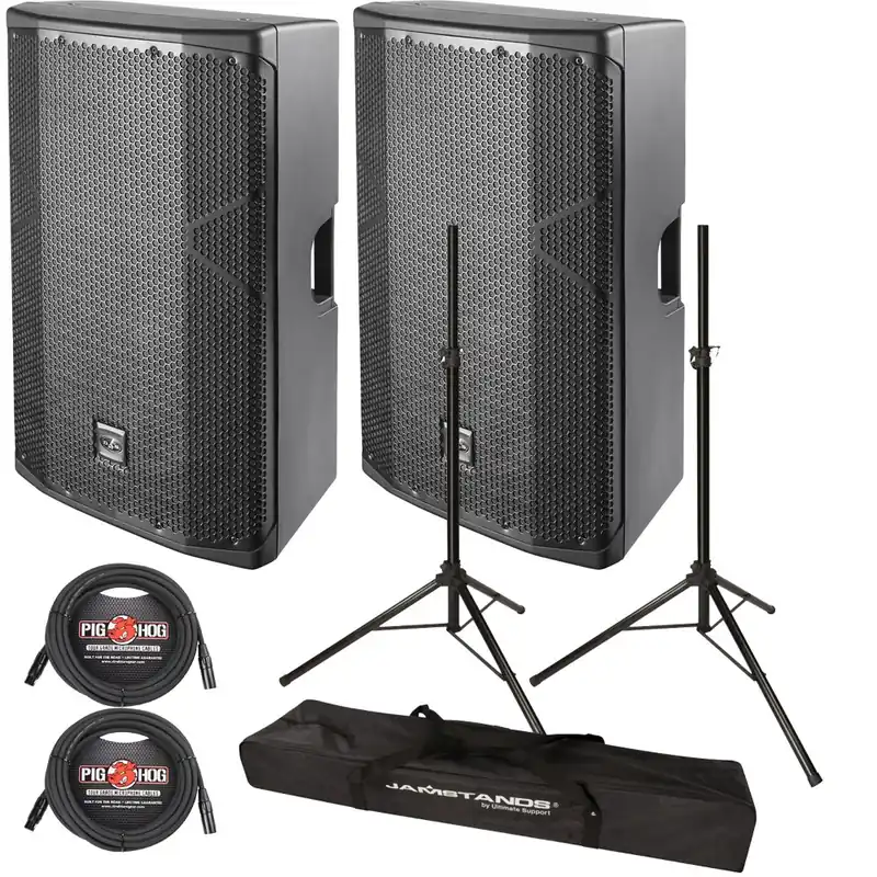 Pair of D.A.S. Audio Altea 415A 15” Two-Way Active Speakers w/ Stands and Cables Wholesale