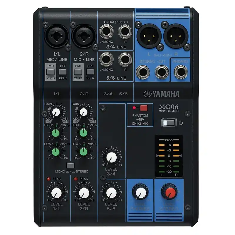 Yamaha MG06 6-Channel Analog Mixer with 2 Microphone Preamps Buy Today
